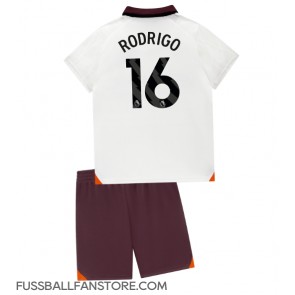 Manchester City Rodri Hernandez #16 Replik Auswärtstrikot Kinder 2023-24 Kurzarm (+ Kurze Hosen)